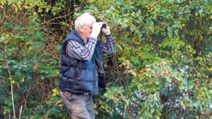 Dementia resident watching nature