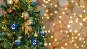 Christmas tree with MCF decorations