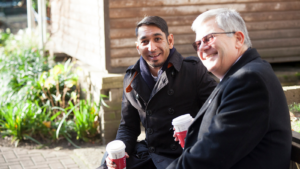 Freemason, Ronnie, with his Visiting Volunteer, Tony